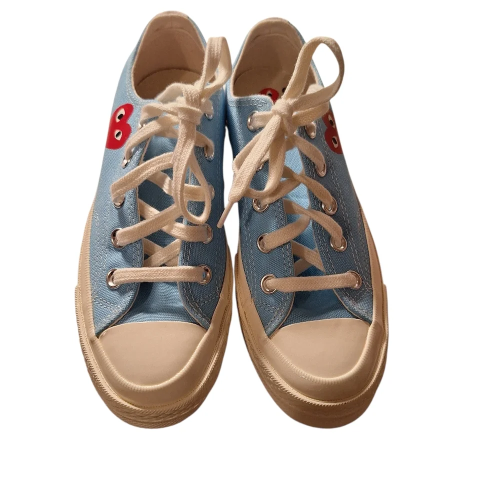 Converse PLAY Commes De Garcons Colab Blue Sneakers Men's 3 Women's 5 Low BLUE - Picture 4 of 8